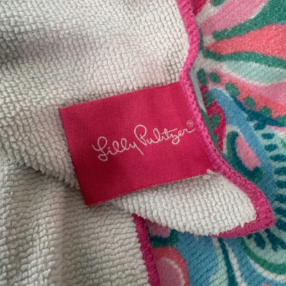 Lilly Pulitzer Beach Towel 72x38 Pink Blue Floral Paisley Microfiber Travel